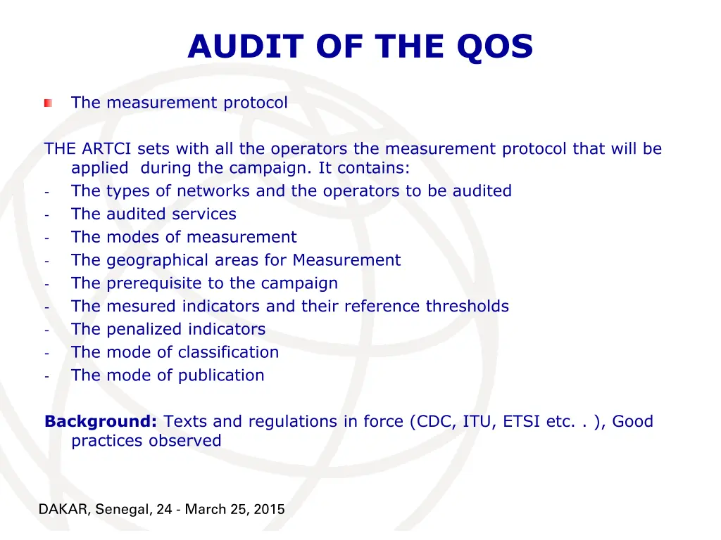 audit of the qos 1