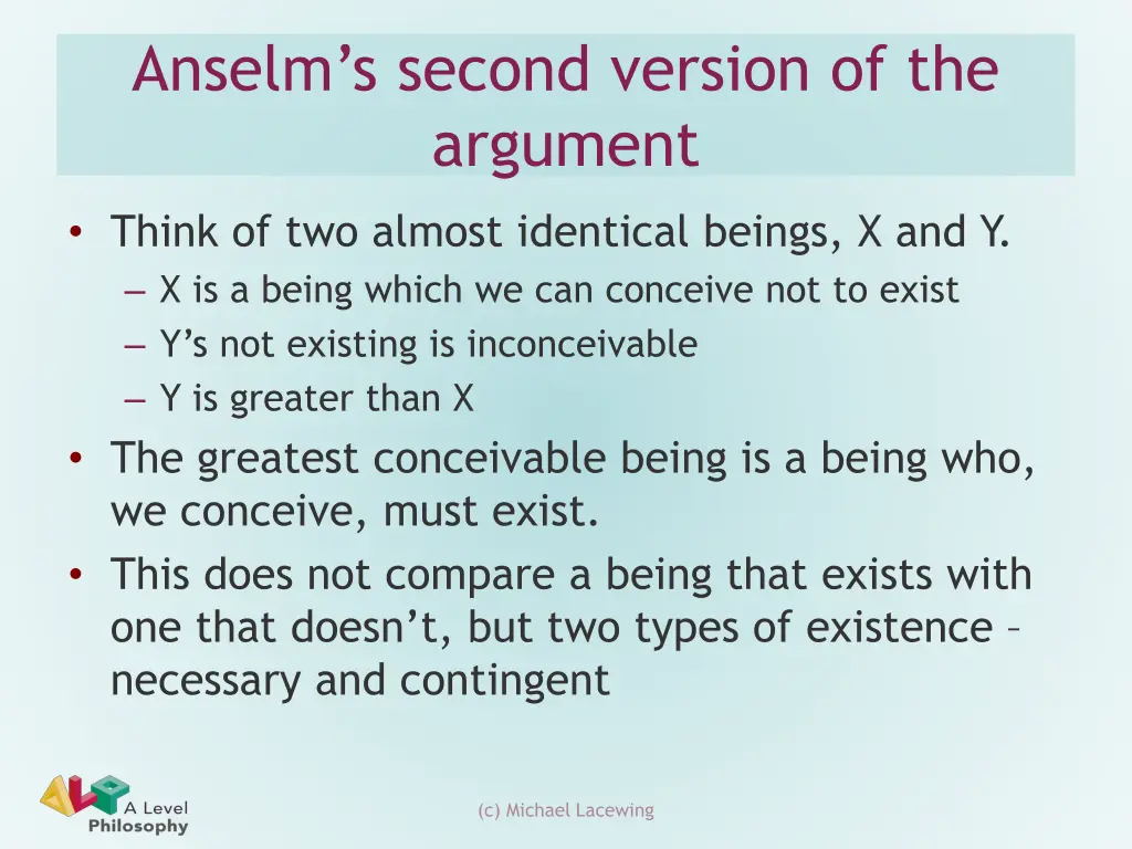 anselm s second version of the argument