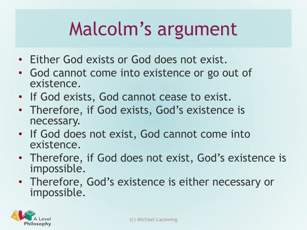 malcolm s argument