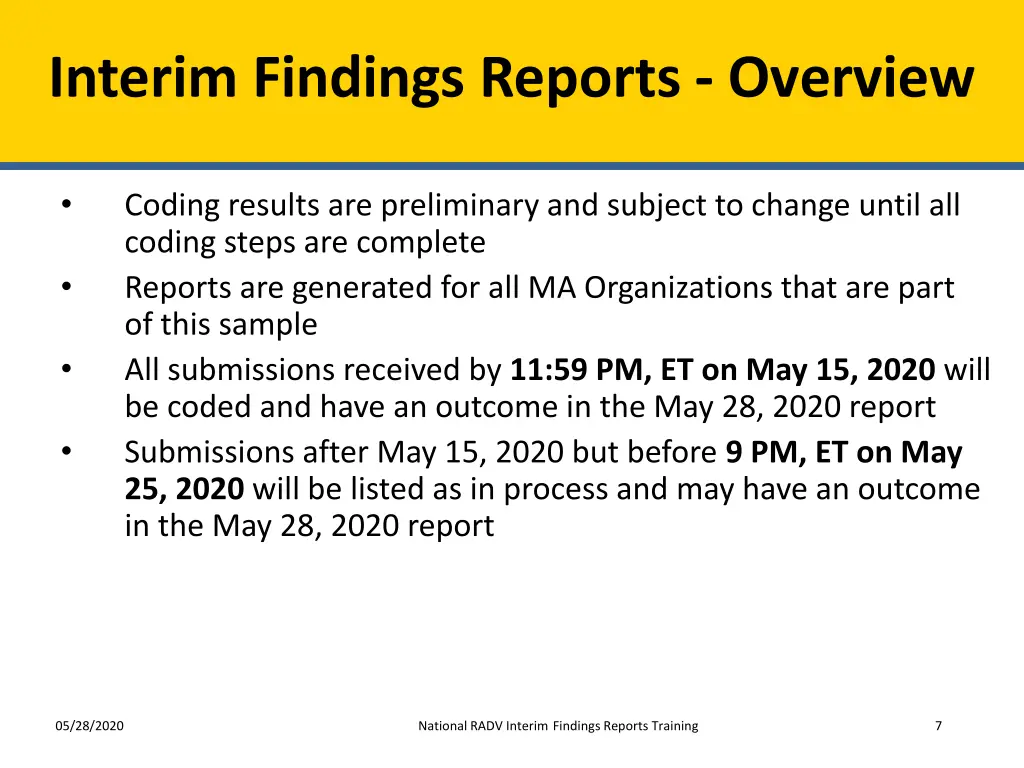 interim findings reports overview 1