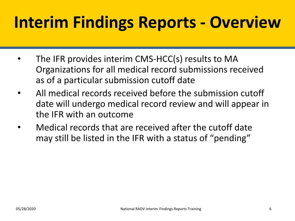 interim findings reports overview