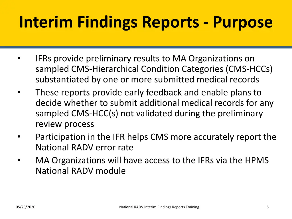 interim findings reports purpose