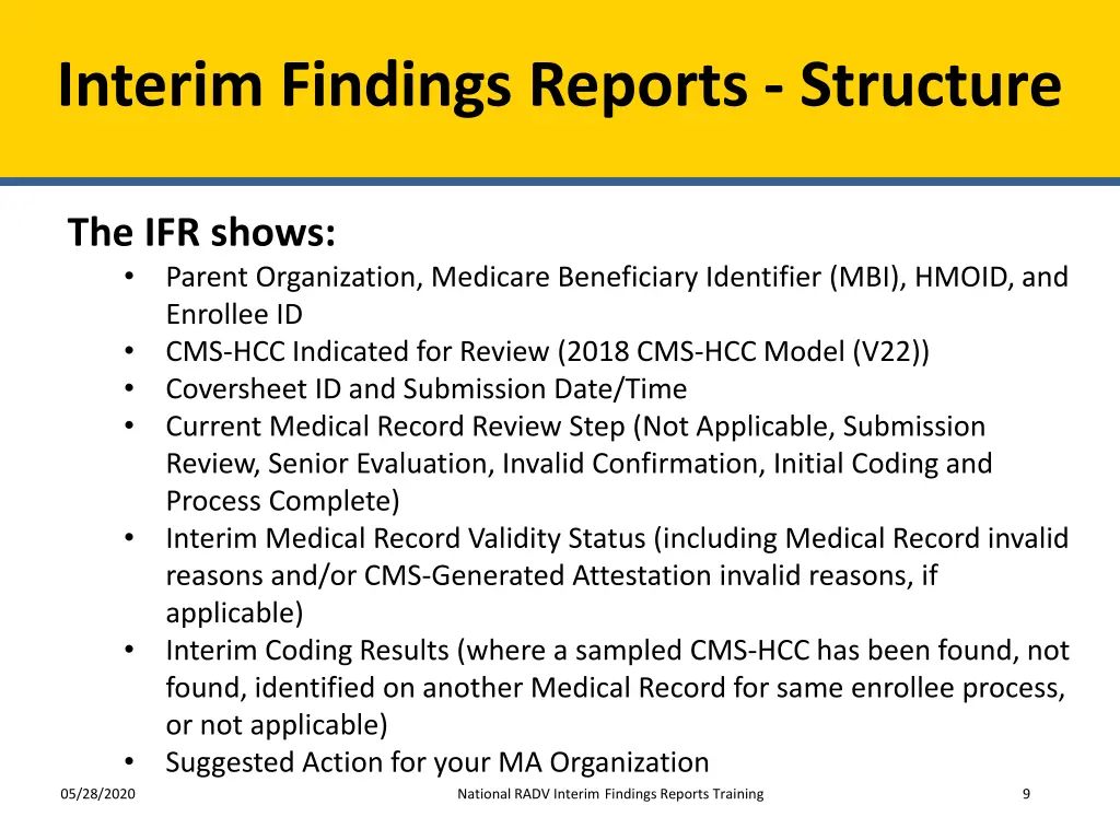 interim findings reports structure 1