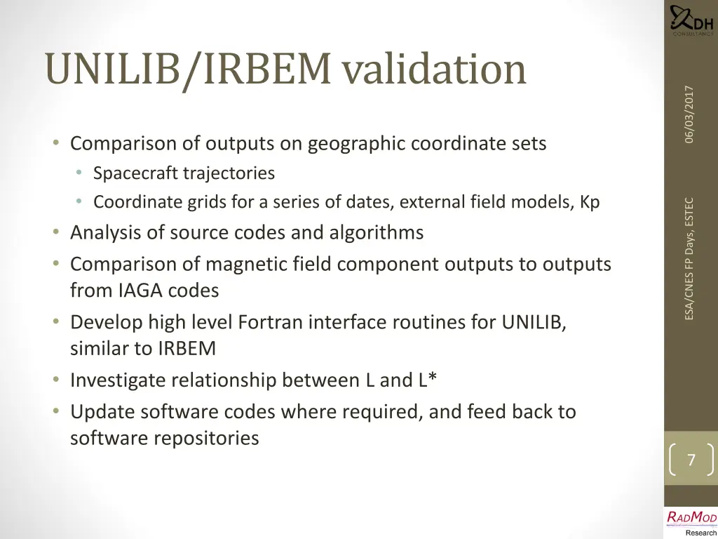 unilib irbem validation