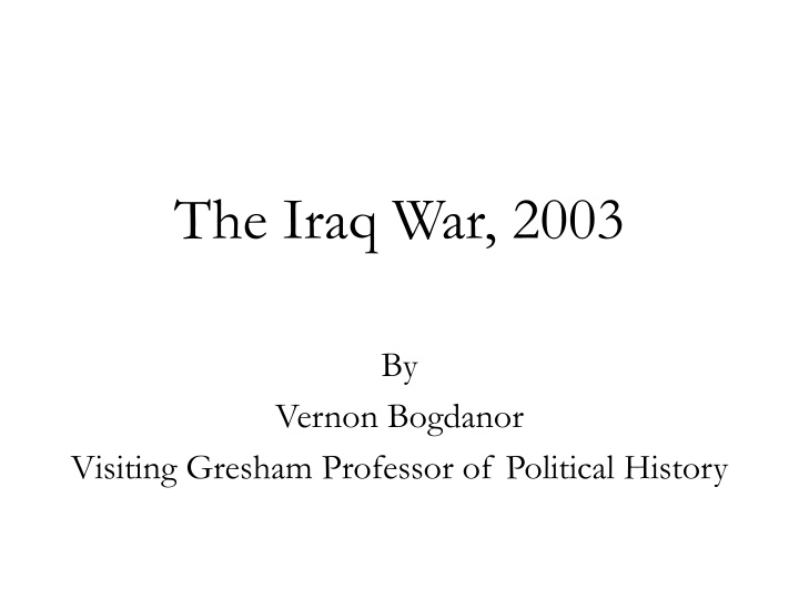 the iraq war 2003