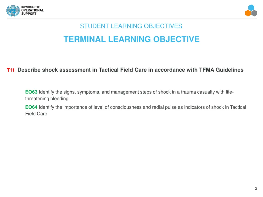 student learning objectives