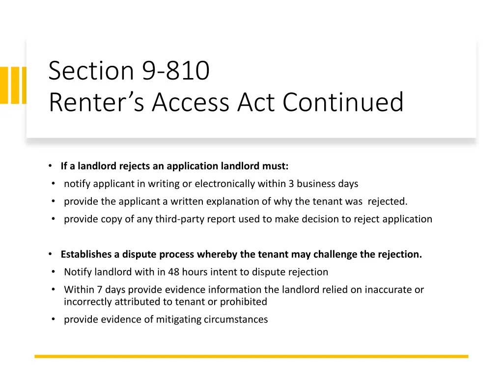 section 9 810 renter s access act continued