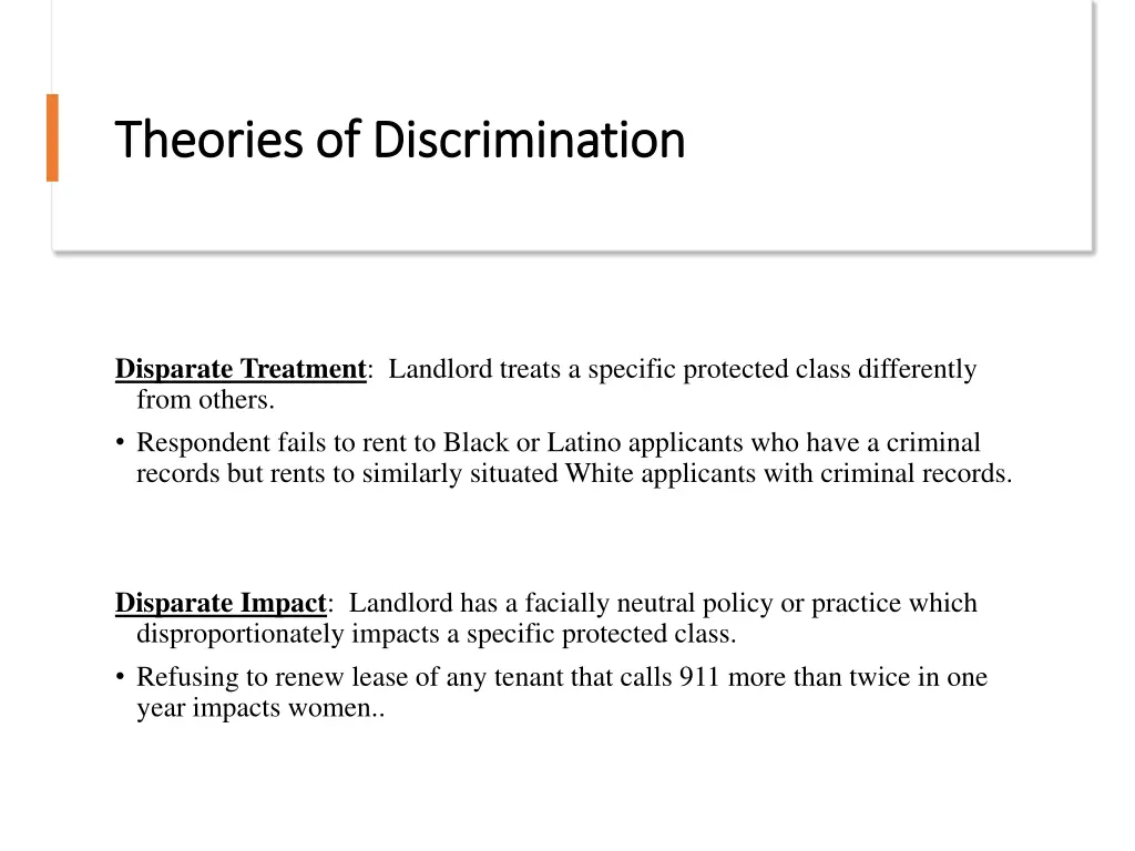 theories of discrimination theories