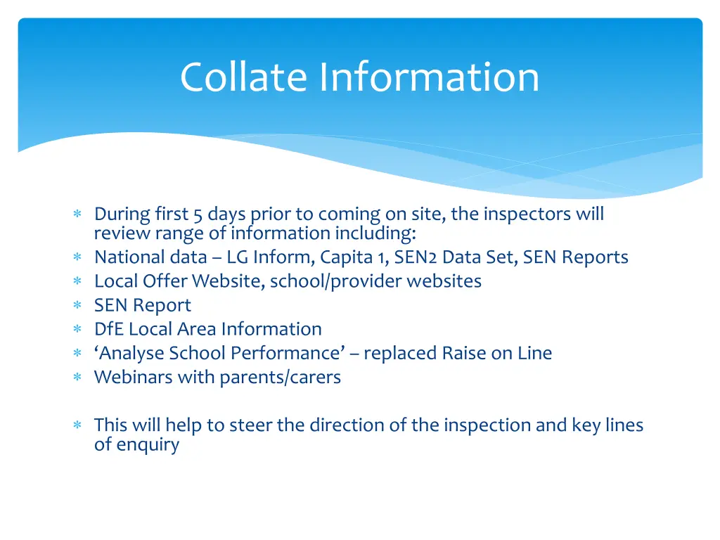 collate information