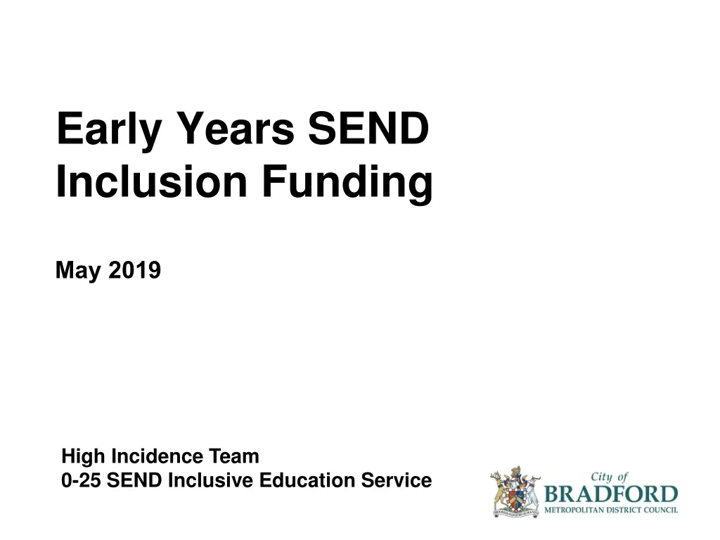 early years send inclusion funding