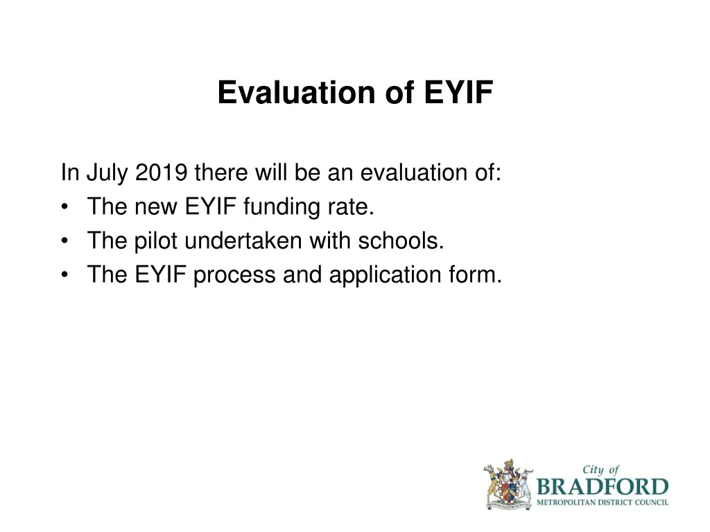 evaluation of eyif