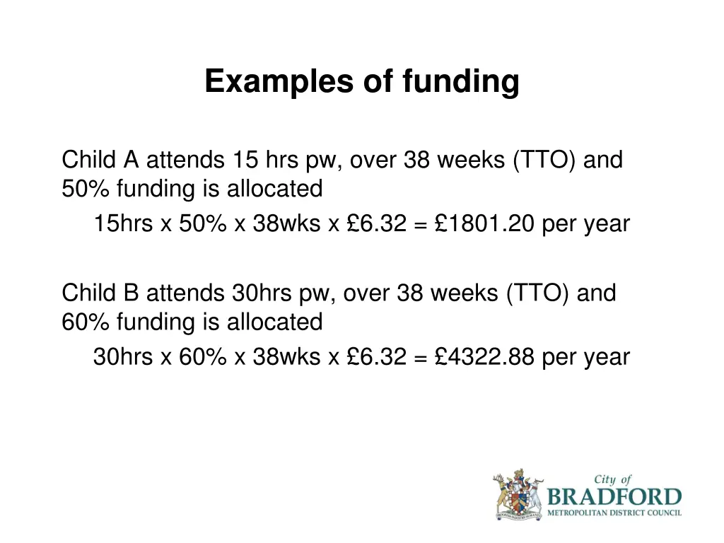 examples of funding