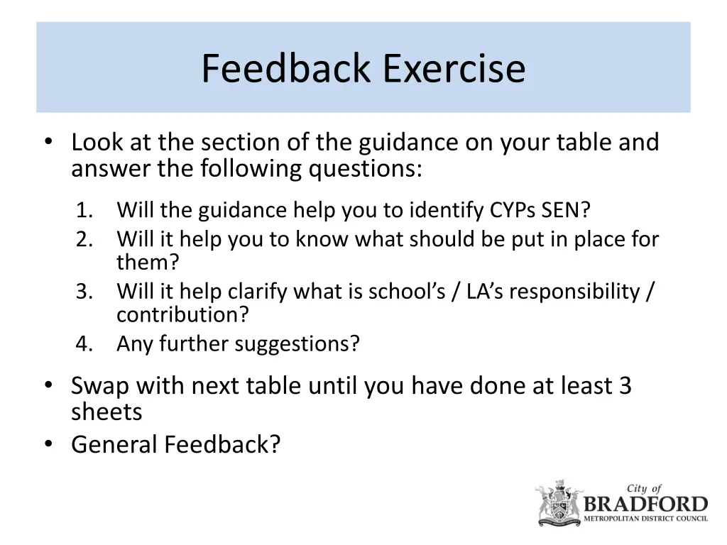 feedback exercise