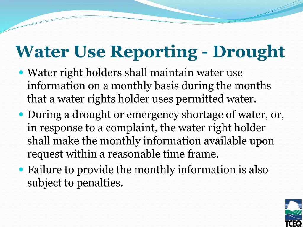 water use reporting drought