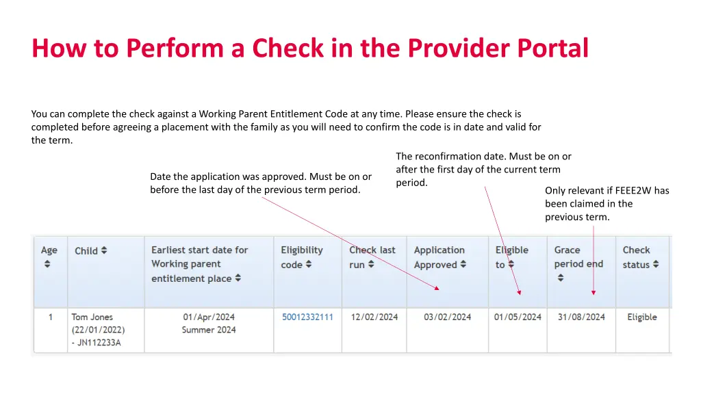 how to perform a check in the provider portal 1