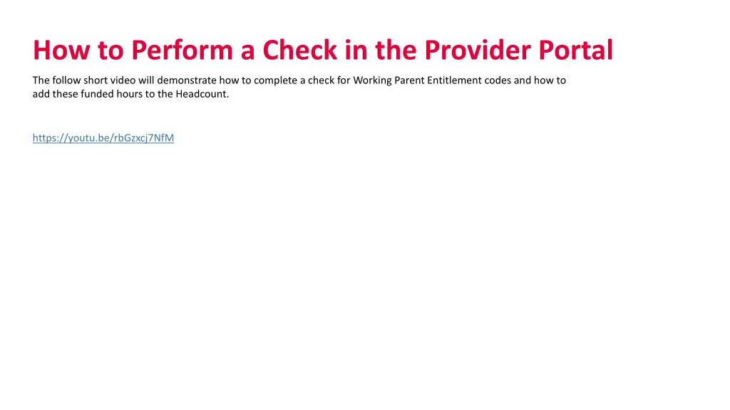 how to perform a check in the provider portal 2