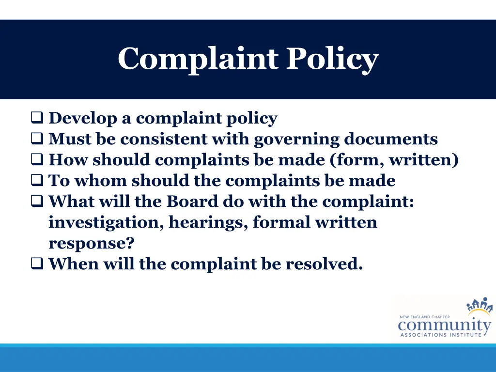 complaint policy