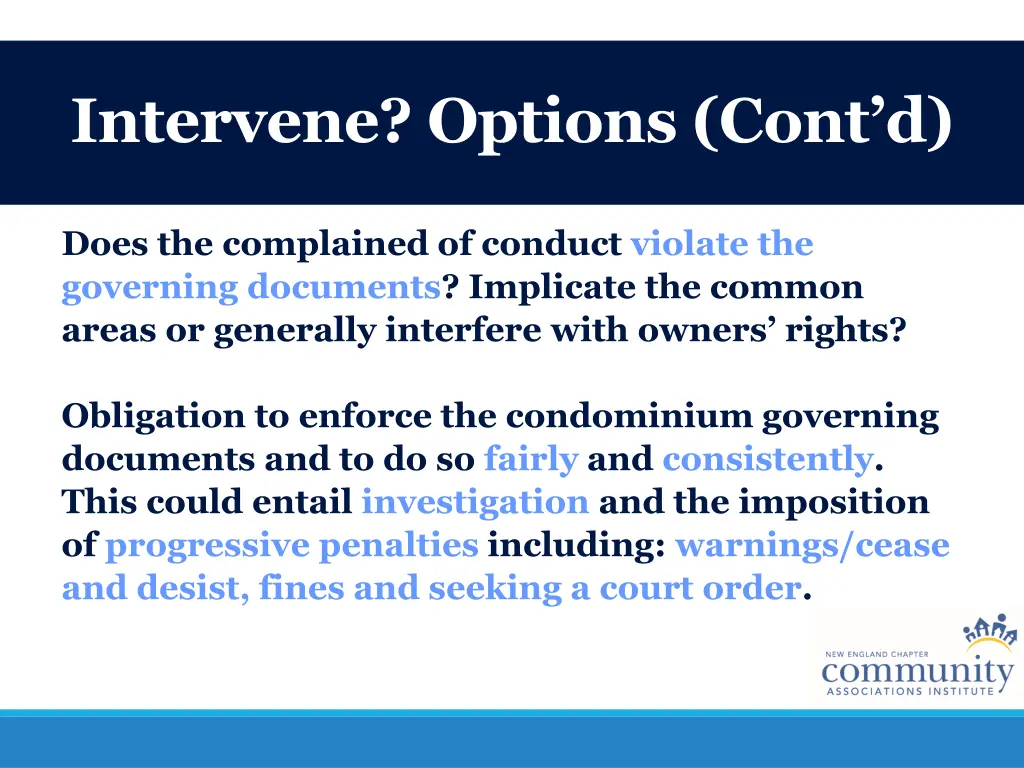 intervene options cont d