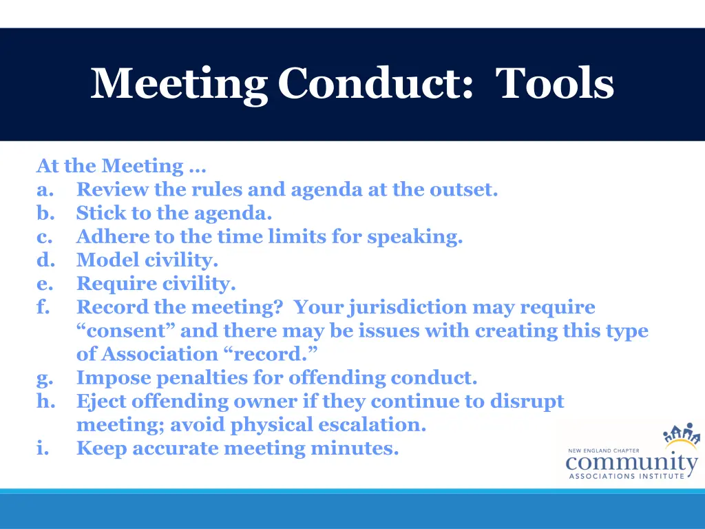 meeting conduct tools