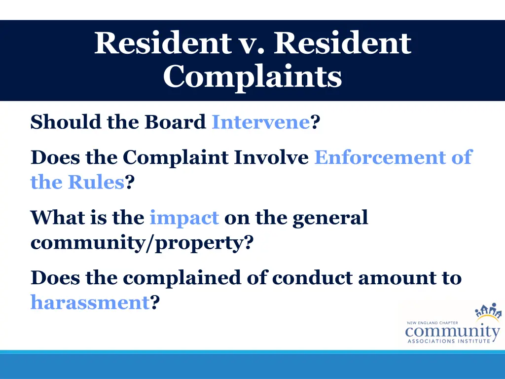 resident v resident complaints