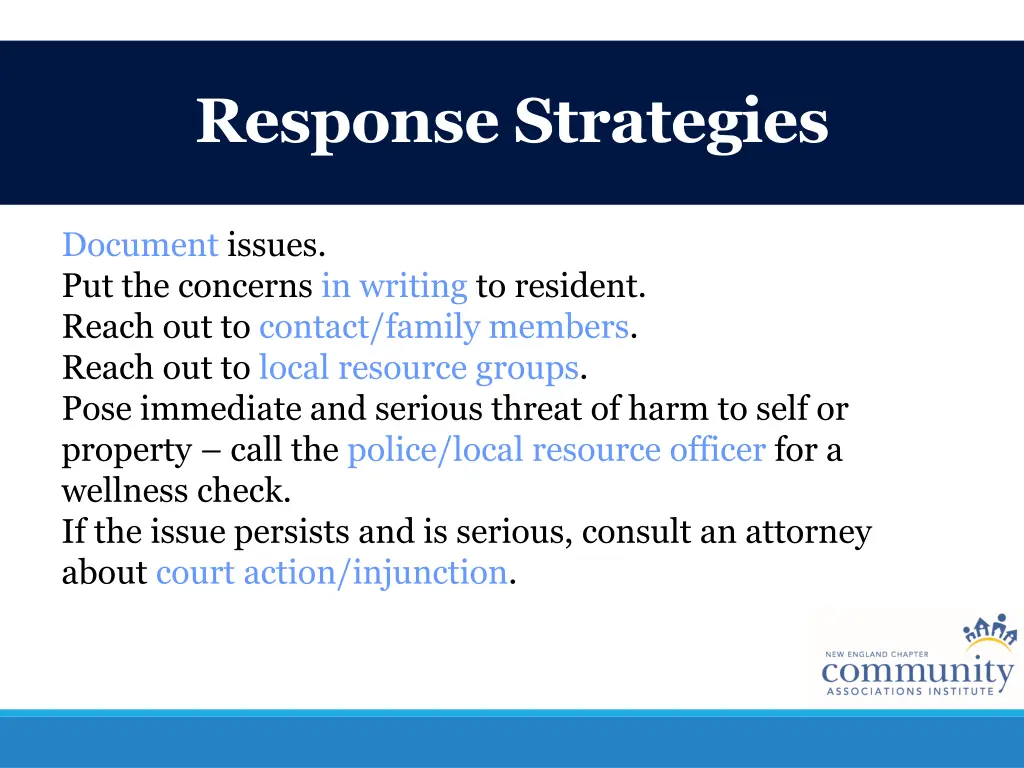 response strategies