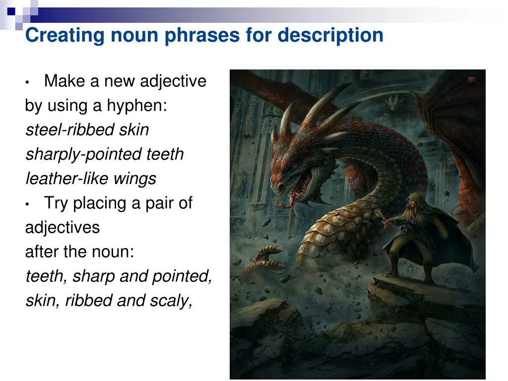 creating noun phrases for description 1