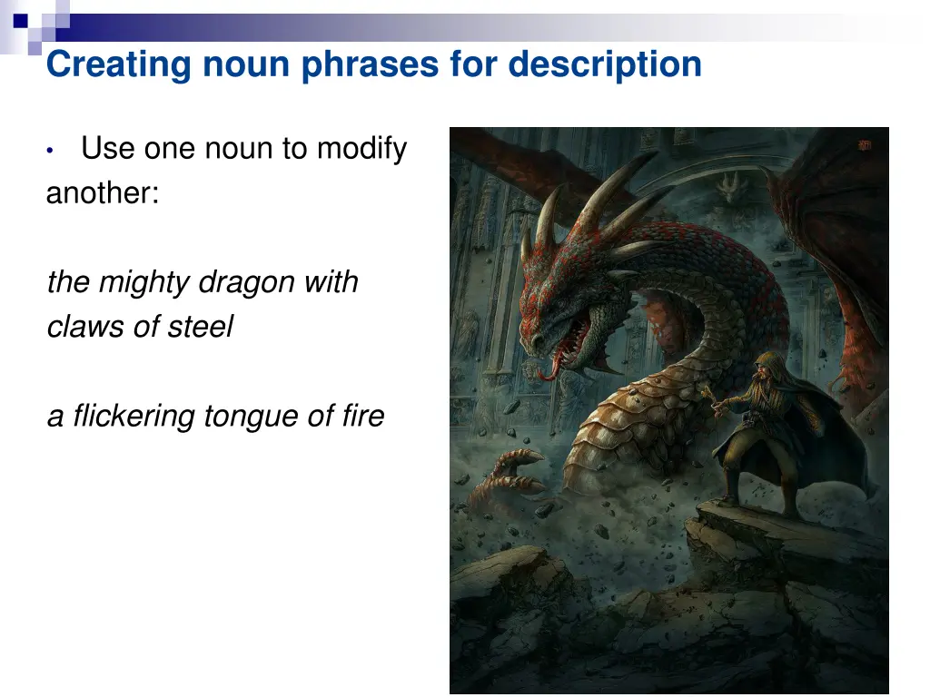 creating noun phrases for description 5