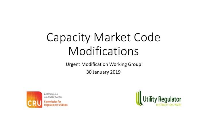 capacity market code modifications