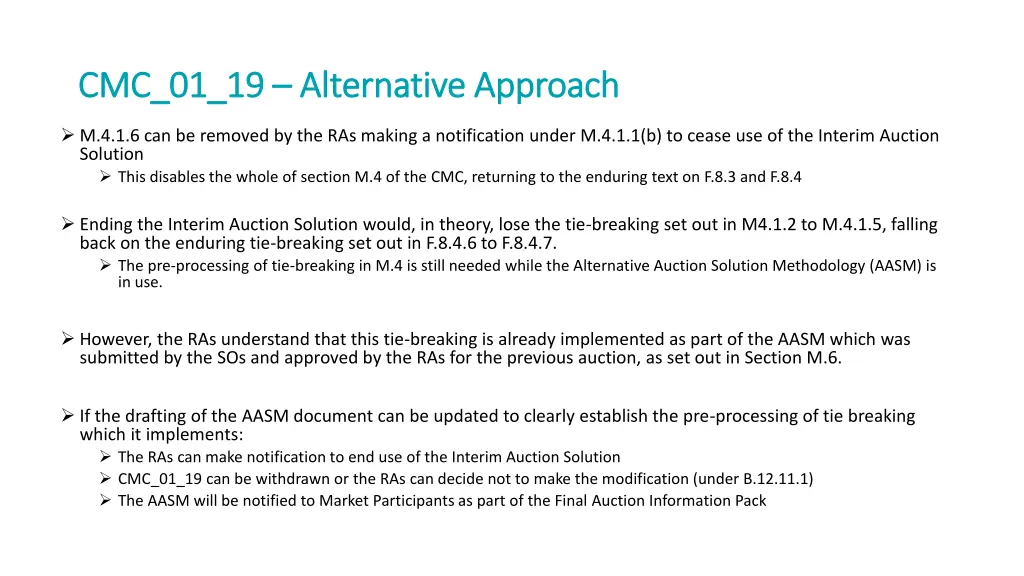 cmc 01 19 cmc 01 19 alternative approach