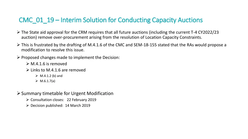 cmc 01 19 cmc 01 19 interim solution