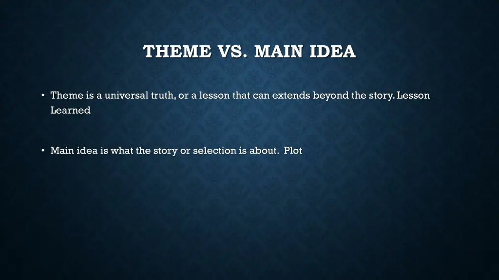 theme vs main idea