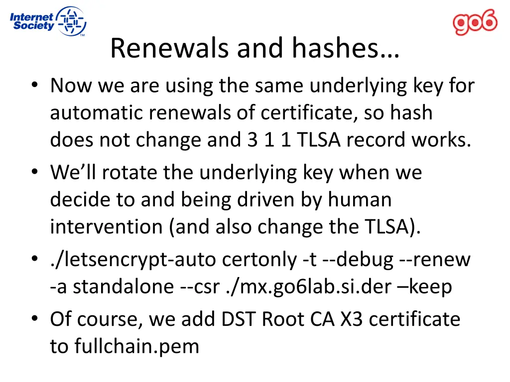 renewals and hashes now we are using the same