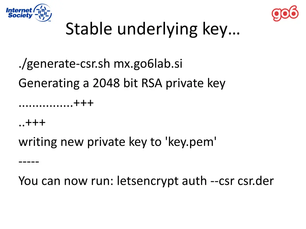 stable underlying key