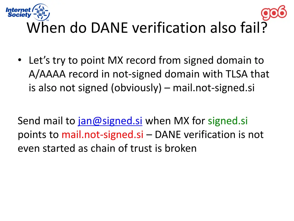 when do dane verification also fail