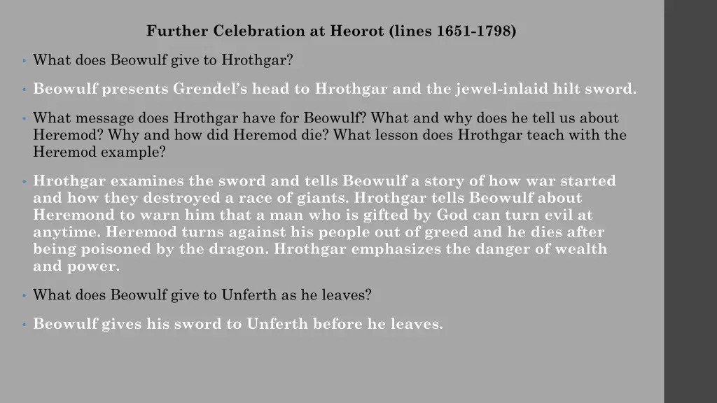 further celebration at heorot lines 1651 1798 1