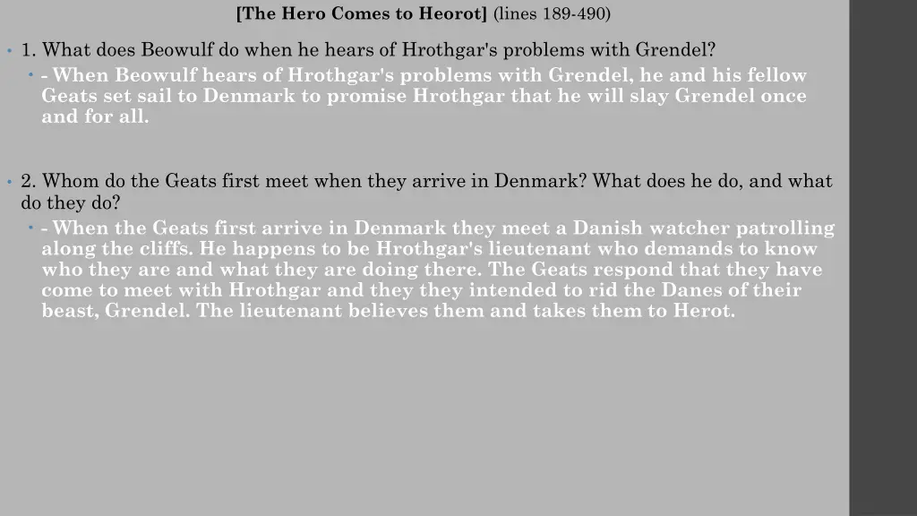 the hero comes to heorot lines 189 490