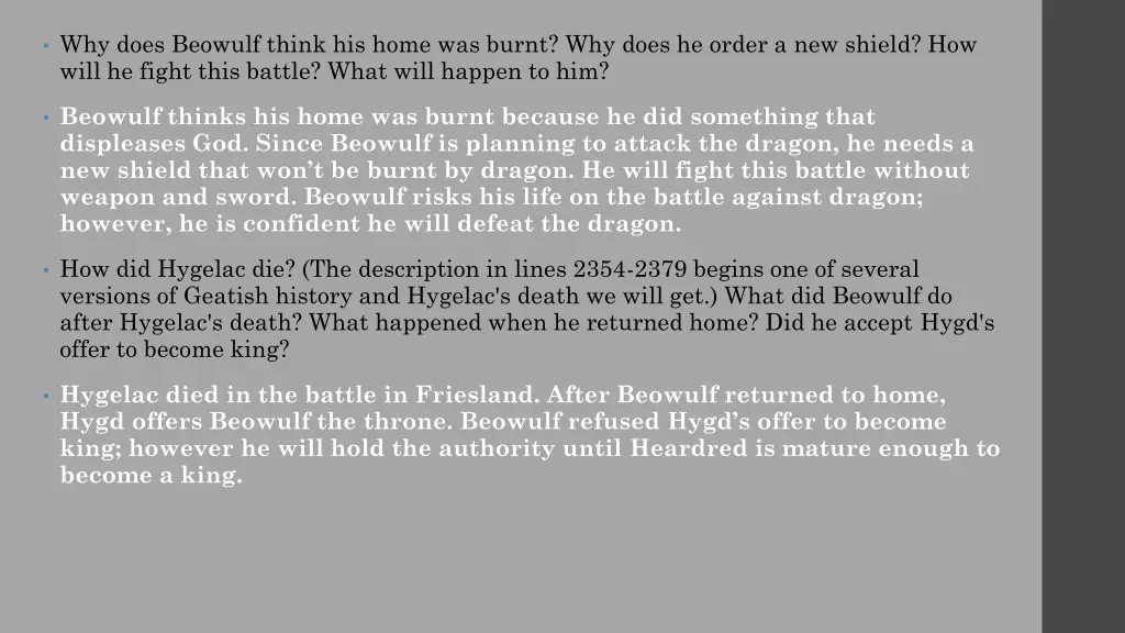 why does beowulf think his home was burnt