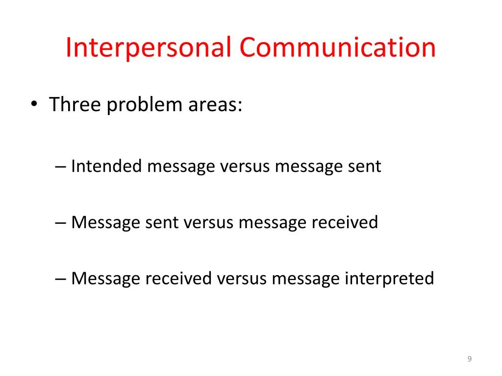 interpersonal communication