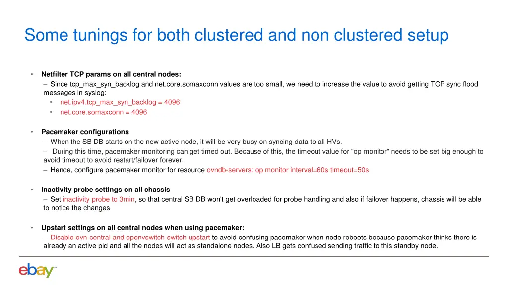 some tunings for both clustered and non clustered