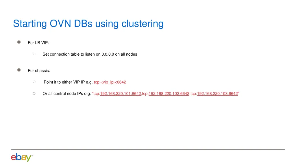 starting ovn dbs using clustering