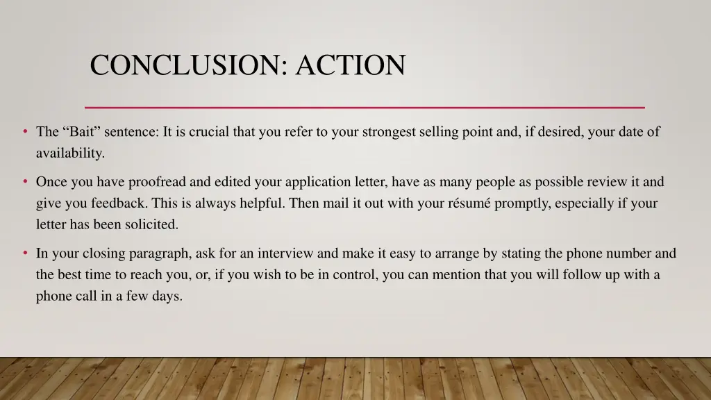 conclusion action