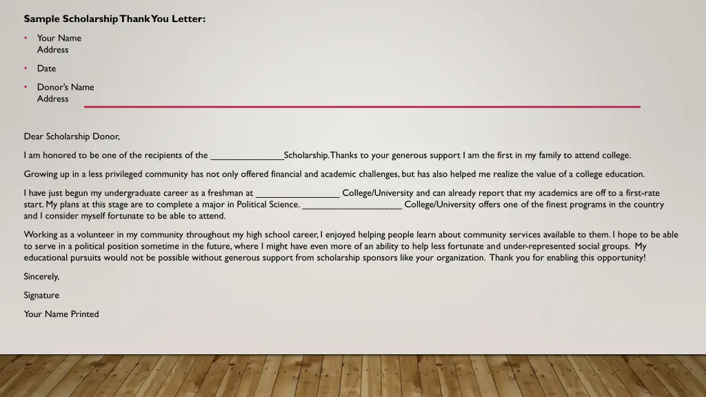 sample scholarship thank you letter