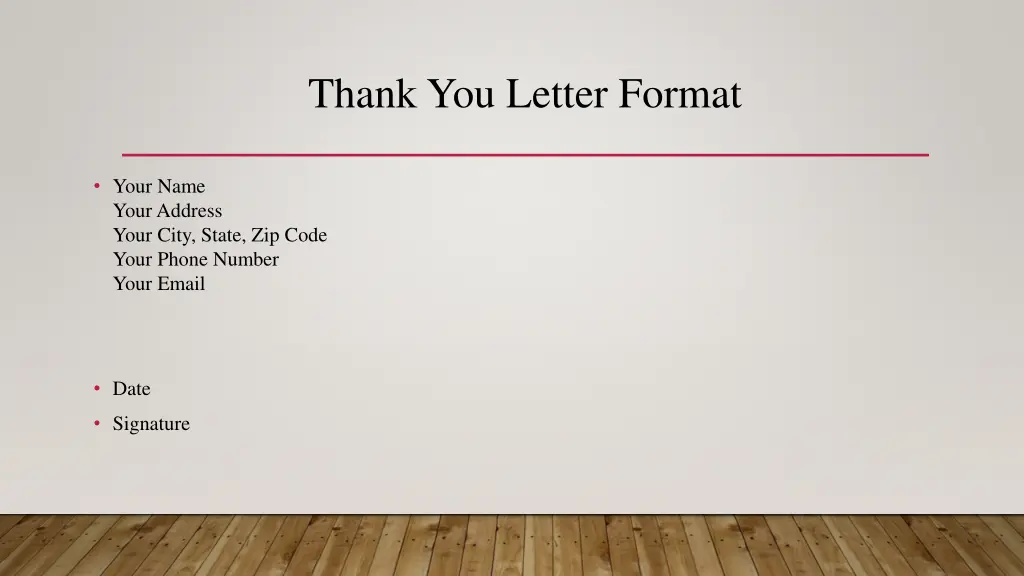 thank you letter format