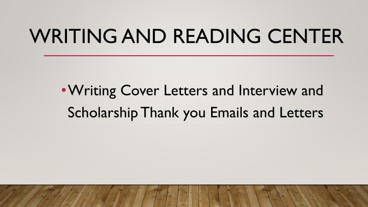 writing and reading center