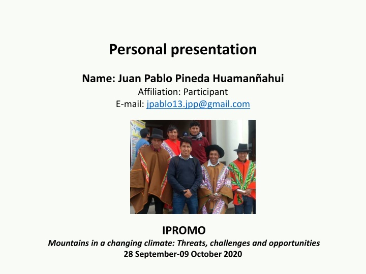 personal presentation