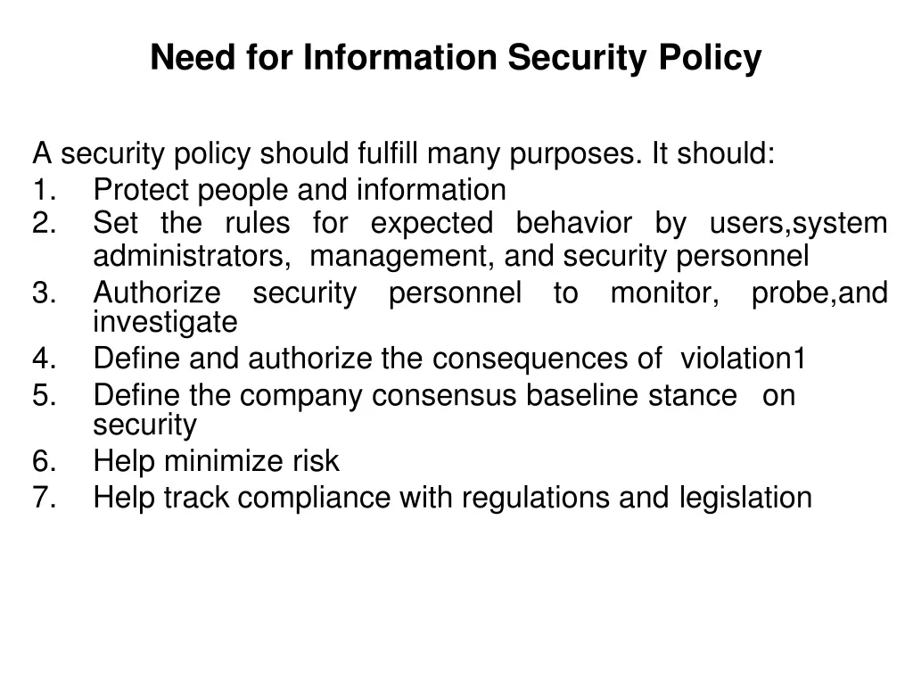 need for information security policy