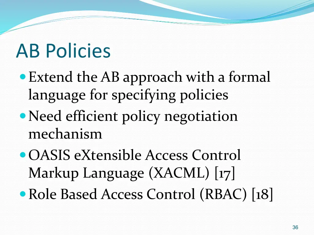 ab policies extend the ab approach with a formal