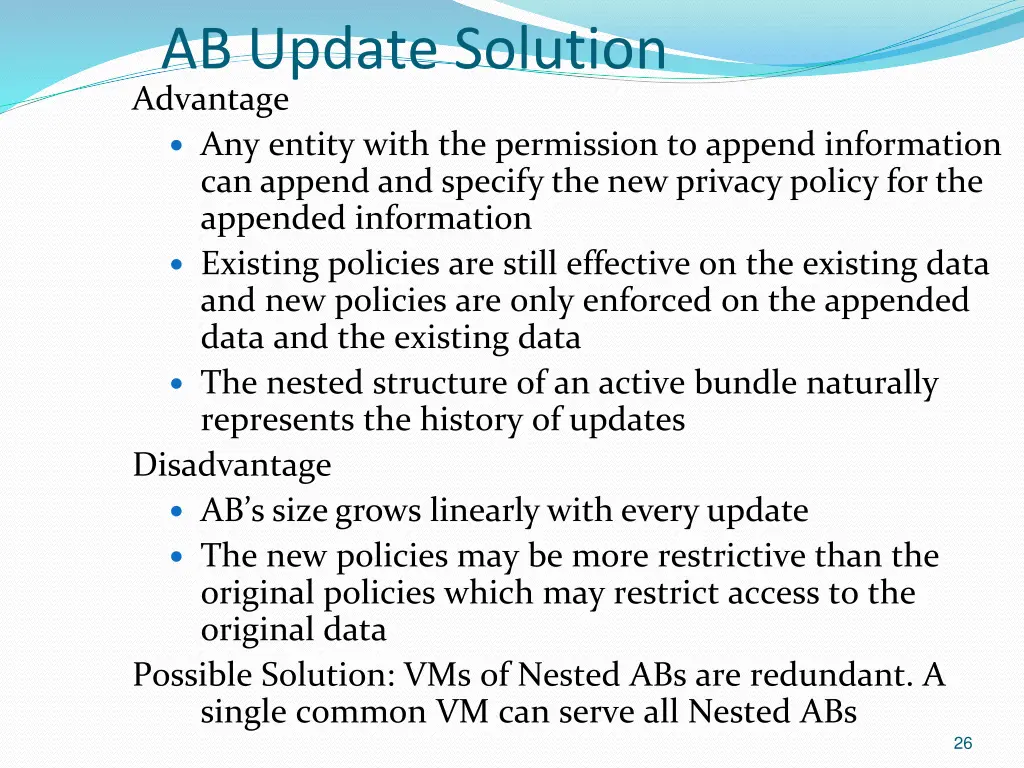 ab update solution advantage any entity with