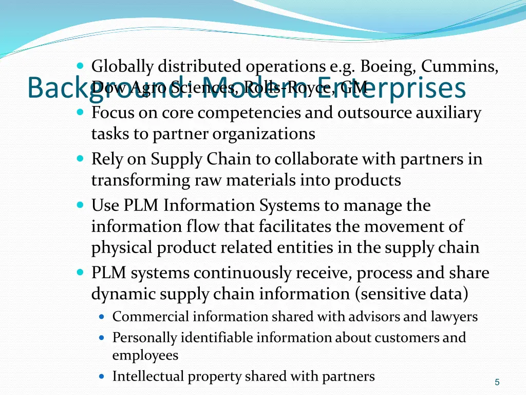 globally distributed operations e g boeing cummins