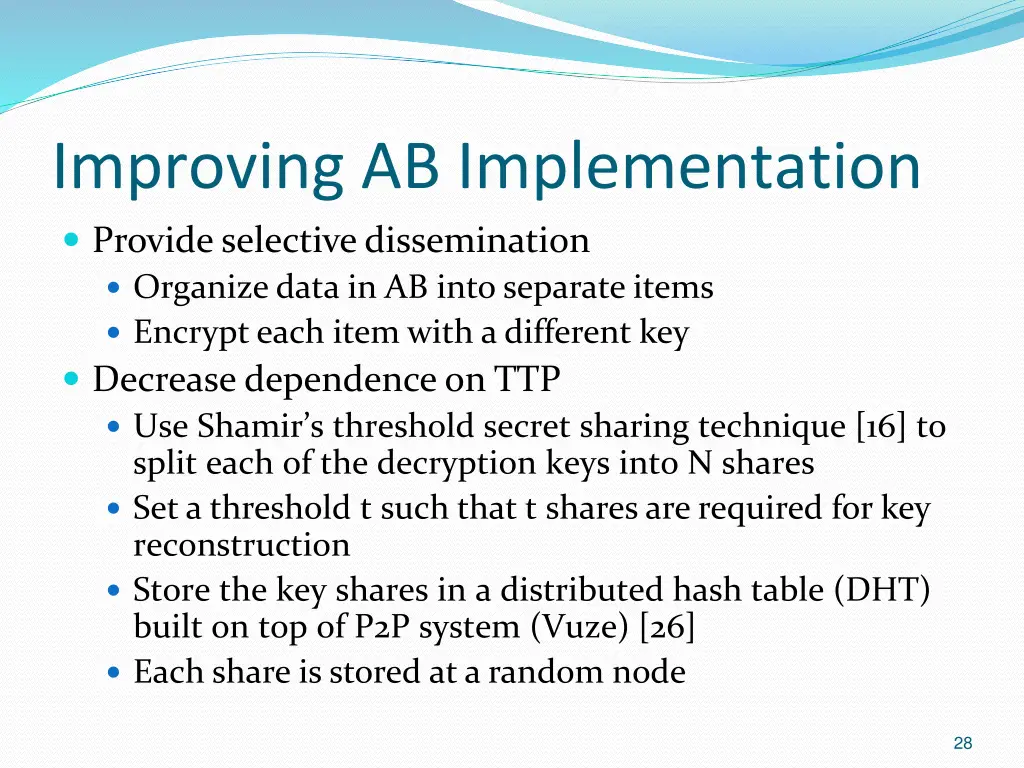 improving ab implementation provide selective